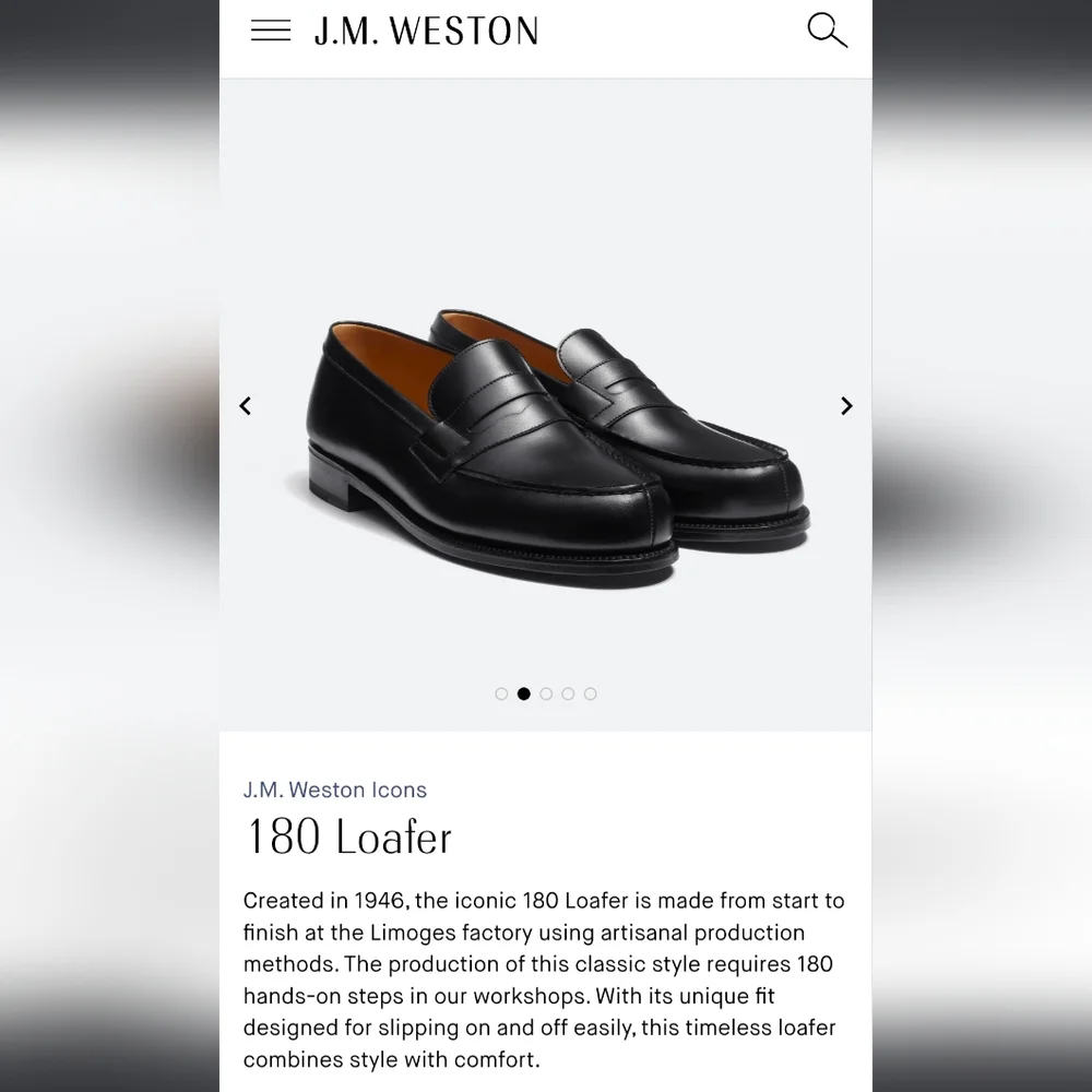 Classic J.M Weston Black Penny Loafers - Picture 15 of 16